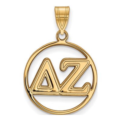 Delta Zeta Gold-Plated Sterling Silver Medium Sorority Pendant