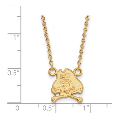 East Carolina University Gold-Plated Sterling Silver Small Pirates Pendant Necklace – view 2