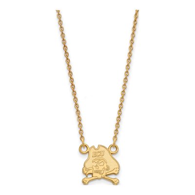 East Carolina University Gold-Plated Sterling Silver Small Pirates Pendant Necklace