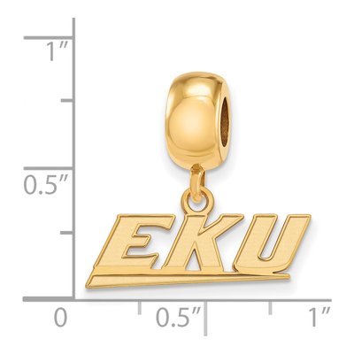 Eastern Kentucky University Gold-Plated Sterling Silver Extra Small EKU Dangle Bead – view 3