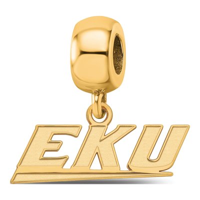 Eastern Kentucky University Gold-Plated Sterling Silver Extra Small EKU Dangle Bead