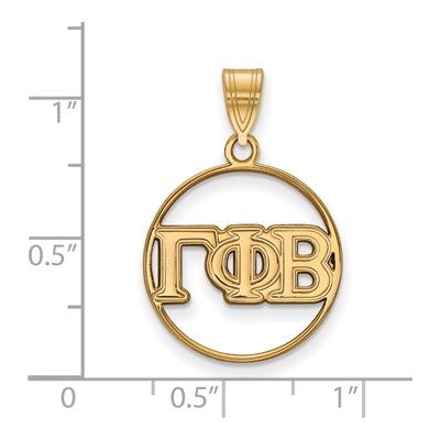 Gamma Phi Beta Gold-Plated Sterling Silver Medium Sorority Circle Pendant – view 2