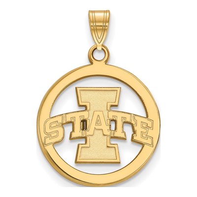 Iowa State University Gold-Plated Sterling Silver Medium Circle Pendant