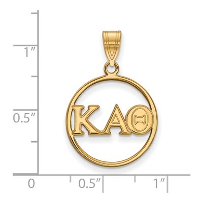 Kappa Alpha Theta Gold-Plated Sterling Silver Medium Sorority Circle Pendant – view 2
