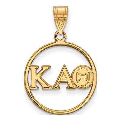 Kappa Alpha Theta Gold-Plated Sterling Silver Medium Sorority Circle Pendant