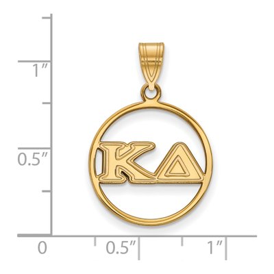 Kappa Delta Gold-Plated Sterling Silver Medium Sorority Circle Pendant – view 2