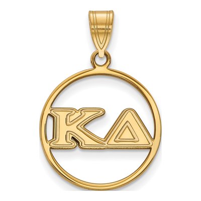 Kappa Delta Gold-Plated Sterling Silver Medium Sorority Circle Pendant