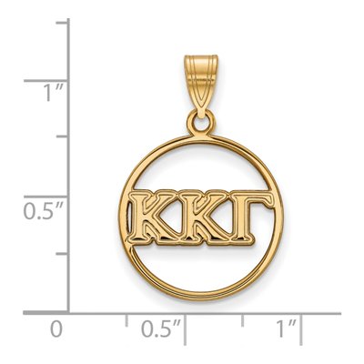 Kappa Kappa Gamma Gold-Plated Sterling Silver Medium Circle Pendant – view 2