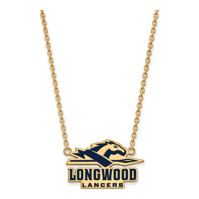 Longwood University Gold-Plated Sterling Silver Large Lancers Enamel Pendant Necklace