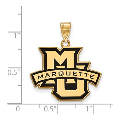 Marquette University Gold-Plated Sterling Silver Large Enameled Pendant – view 2