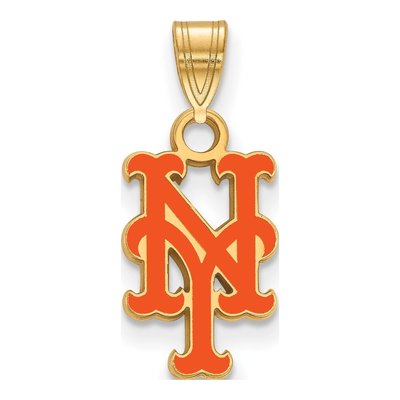 New York Mets Gold-Plated Sterling Silver Small NY Enamel Pendant