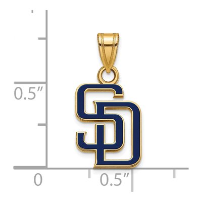 San Diego Padres Gold-Plated Sterling Silver Small Enamel Pendant – view 2