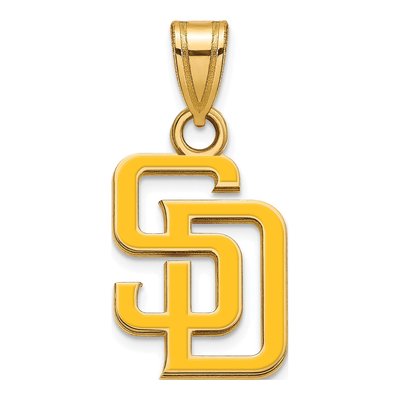 San Diego Padres Gold-Plated Sterling Silver Small Enamel Pendant