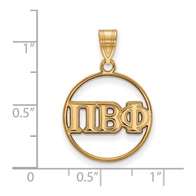 Pi Beta Phi Gold-Plated Sterling Silver Medium Sorority Circle Pendant – view 2