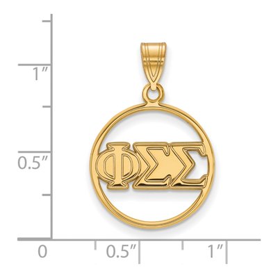 Phi Sigma Sigma Gold-Plated Sterling Silver Medium Circle Pendant – view 2