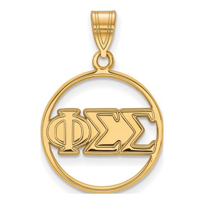 Phi Sigma Sigma Gold-Plated Sterling Silver Medium Circle Pendant