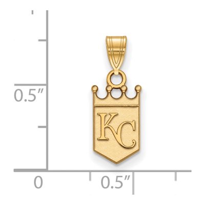 Kansas City Royals Gold-Plated Sterling Silver Small KC Crown Pendant – view 2