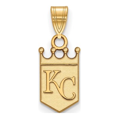 Kansas City Royals Gold-Plated Sterling Silver Small KC Crown Pendant
