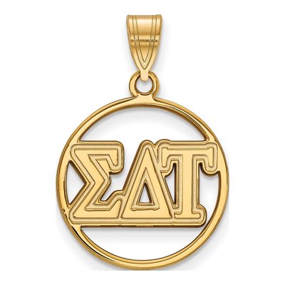 Sigma Delta Tau Gold-Plated Sterling Silver Medium Circle Pendant