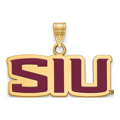 Southern Illinois University Gold-Plated Sterling Silver Small SIU Enameled Pendant