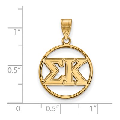 Sigma Kappa Circle Pendant | Gold-Plated Sterling Silver – view 2