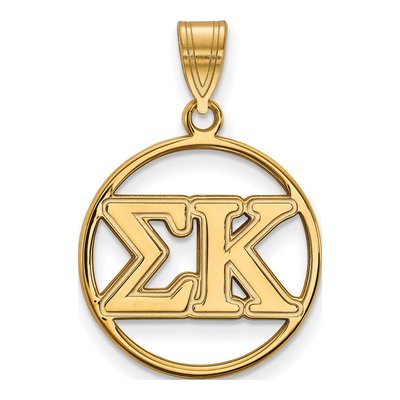 Sigma Kappa Gold-Plated Sterling Silver Medium Circle Pendant