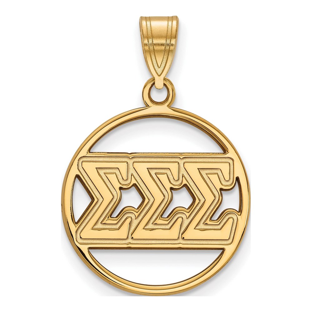 Sigma Sigma Sigma Gold-Plated Sterling Silver Medium Sorority Pendant