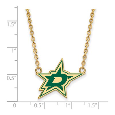 Dallas Stars Gold-Plated Sterling Silver Large Enameled Necklace – view 2