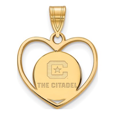 The Citadel Gold-Plated Sterling Silver Medium Heart Pendant
