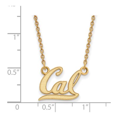 University of California Berkeley Gold-Plated Sterling Silver UC Small Pendant Necklace – view 2
