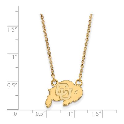 University of Colorado Gold-Plated Sterling Silver Small Buffaloes Necklace – view 2