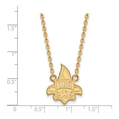 University of New Orleans Gold-Plated Sterling Silver U-N-O Large Necklace – view 2