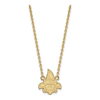 University of New Orleans Gold-Plated Sterling Silver U-N-O Large Necklace