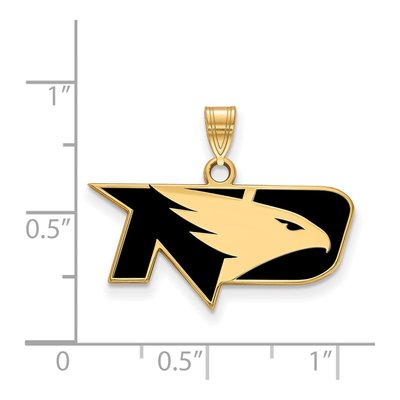 University of North Dakota Gold-Plated Sterling Silver Small Enamel Pendant – view 2