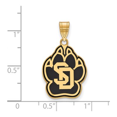 University of South Dakota Gold-Plated Sterling Silver Large Enameled Pendant – view 2
