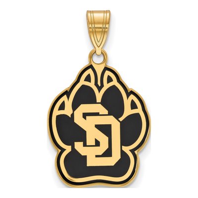 University of South Dakota Gold-Plated Sterling Silver Large Enameled Pendant