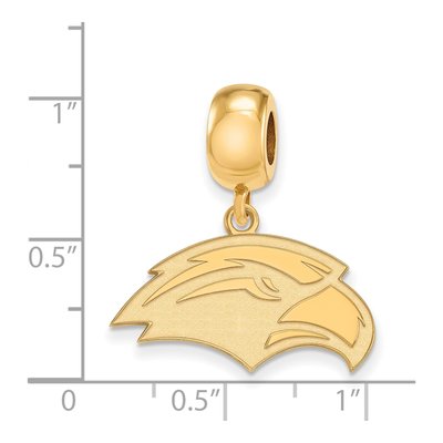 University of Southern Mississippi Gold-Plated Sterling Silver Small USM Eagle Dangle Bead – view 2
