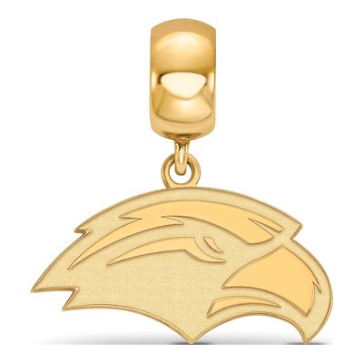 University of Southern Mississippi Gold-Plated Sterling Silver Small USM Eagle Dangle Bead – view 3