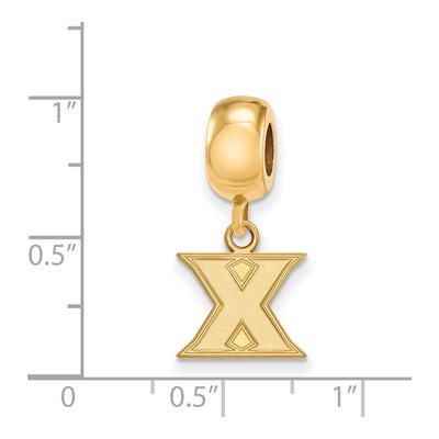 Xavier University Gold-Plated Sterling Silver Extra Small Letter X Dangle Bead – view 3