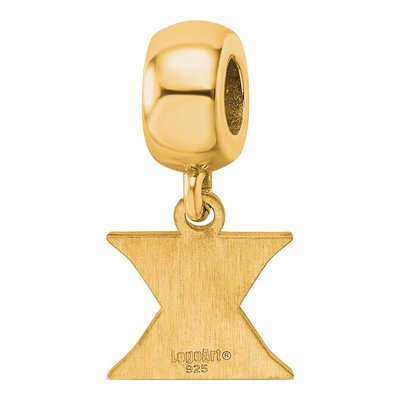 Xavier University Gold-Plated Sterling Silver Extra Small Letter X Dangle Bead – view 5
