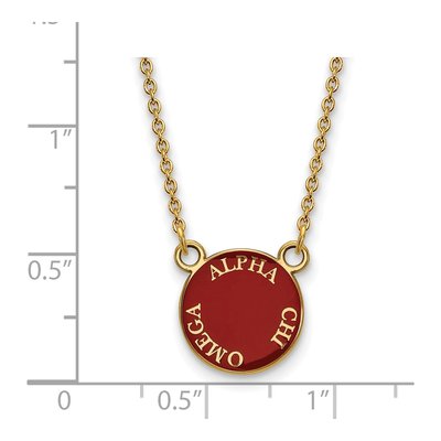 Alpha Chi Omega Gold-Plated Sterling Silver Small Sorority Pendant Necklace – view 2