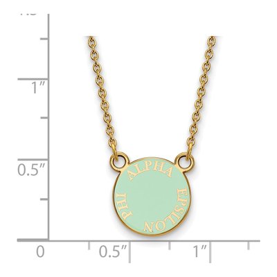 Alpha Epsilon Phi Gold-Plated Sterling Silver Extra Small Aephi Sorority Pendant Necklace – view 2