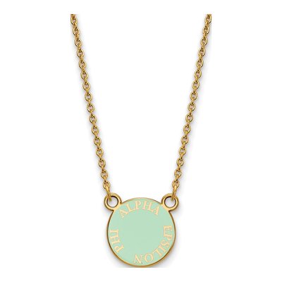 Alpha Epsilon Phi Gold-Plated Sterling Silver Extra Small Aephi Sorority Pendant Necklace