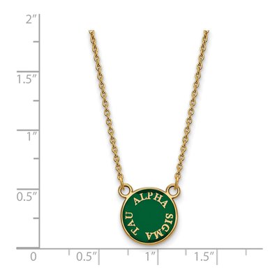 Alpha Sigma Tau Gold-Plated Sterling Silver Extra Small Sorority Pendant Necklace – view 2