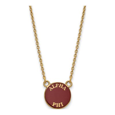 Alpha Phi Gold-Plated Sterling Silver Small Sorority Necklace
