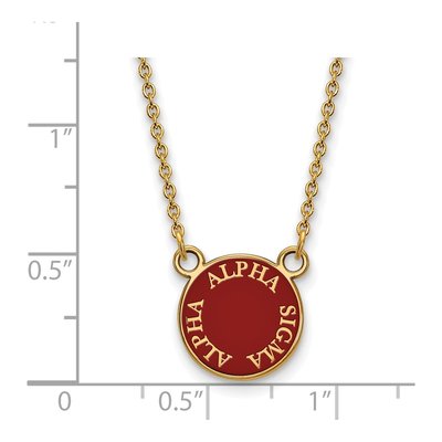 Alpha Sigma Alpha Gold-Plated Sterling Silver Small Sorority Necklace – view 2