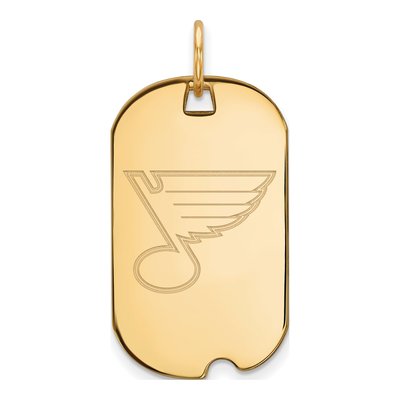 St. Louis Blues Gold-Plated Sterling Silver Dog Tag Pendant