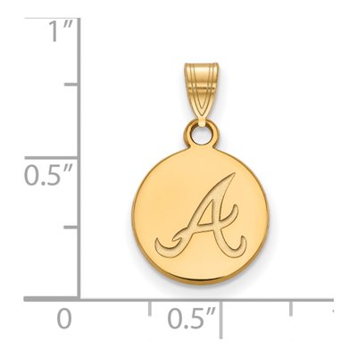 Atlanta Braves Gold-Plated Sterling Silver Small Disc Pendant – view 2