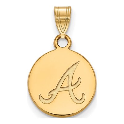 Atlanta Braves Gold-Plated Sterling Silver Small Disc Pendant
