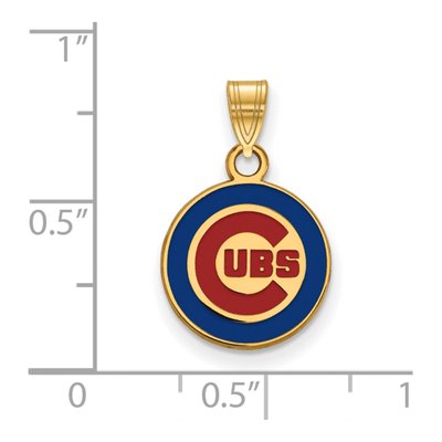 Chicago Cubs Gold-Plated Sterling Silver Small Enamel Pendant – view 2